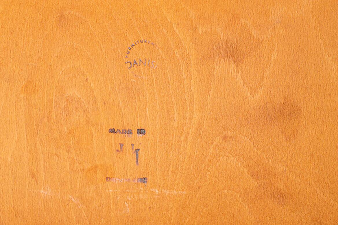Set of 6 Danish chairs in teak and skai, model 16, Johannes Andersen.
