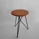 Vintage stool in wood and twisted metal of the years 60