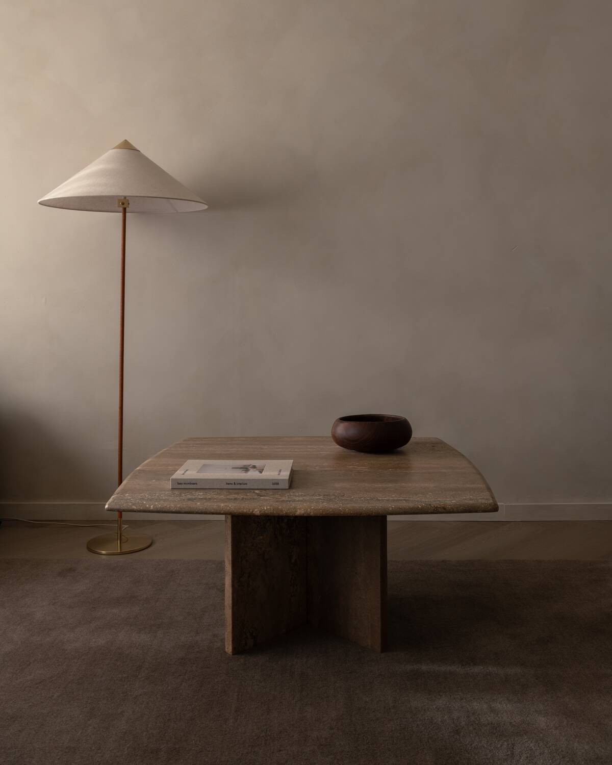 Vintage travertine coffee table · Italian style, 1970s