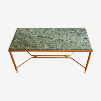 60s green marble coffee table in neoclassical style