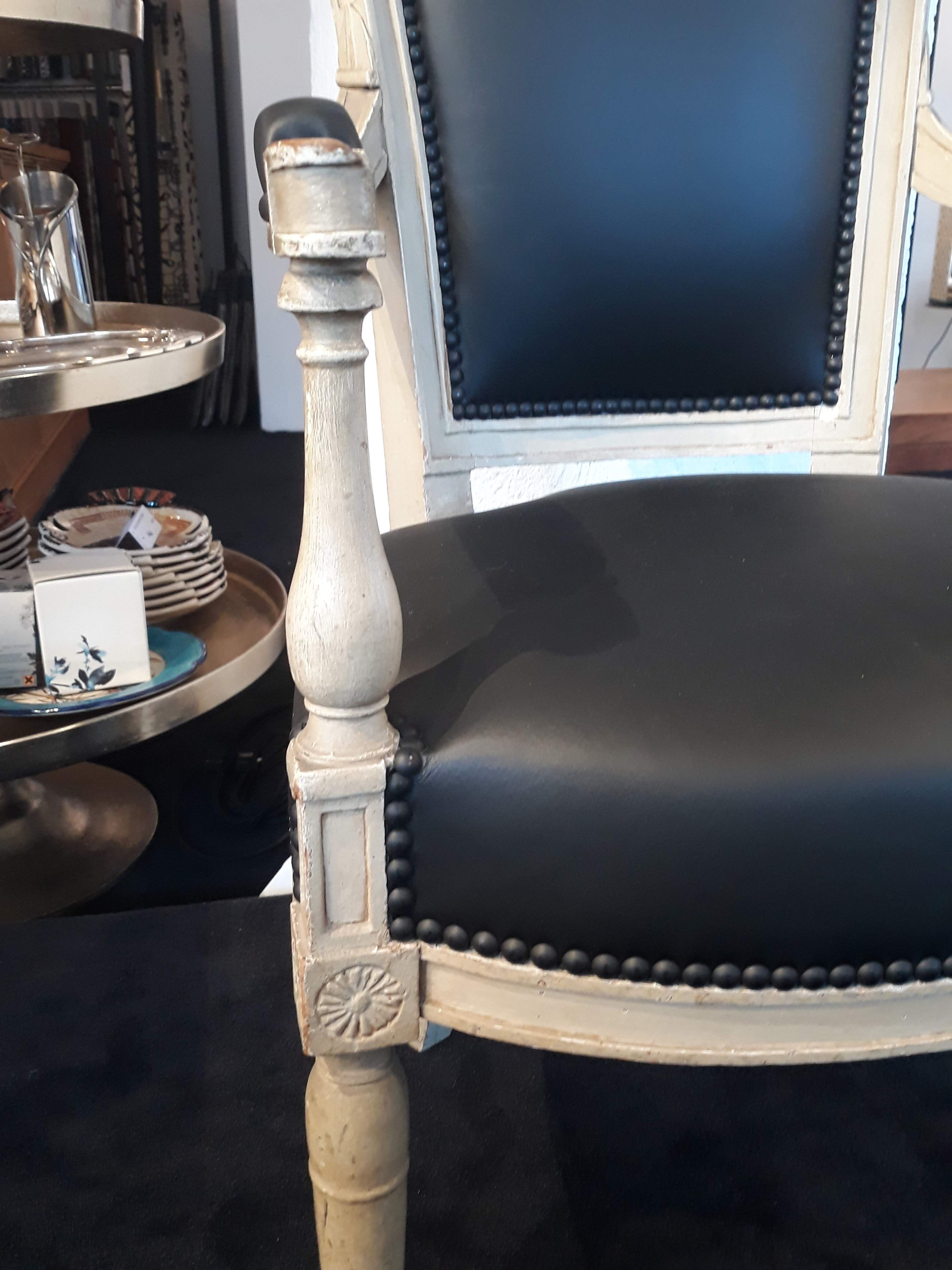 Restored black armchair