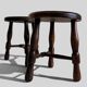 Mid-Century Chestnut Wood Stools Attributed to Charles Dudouyt, 1950s