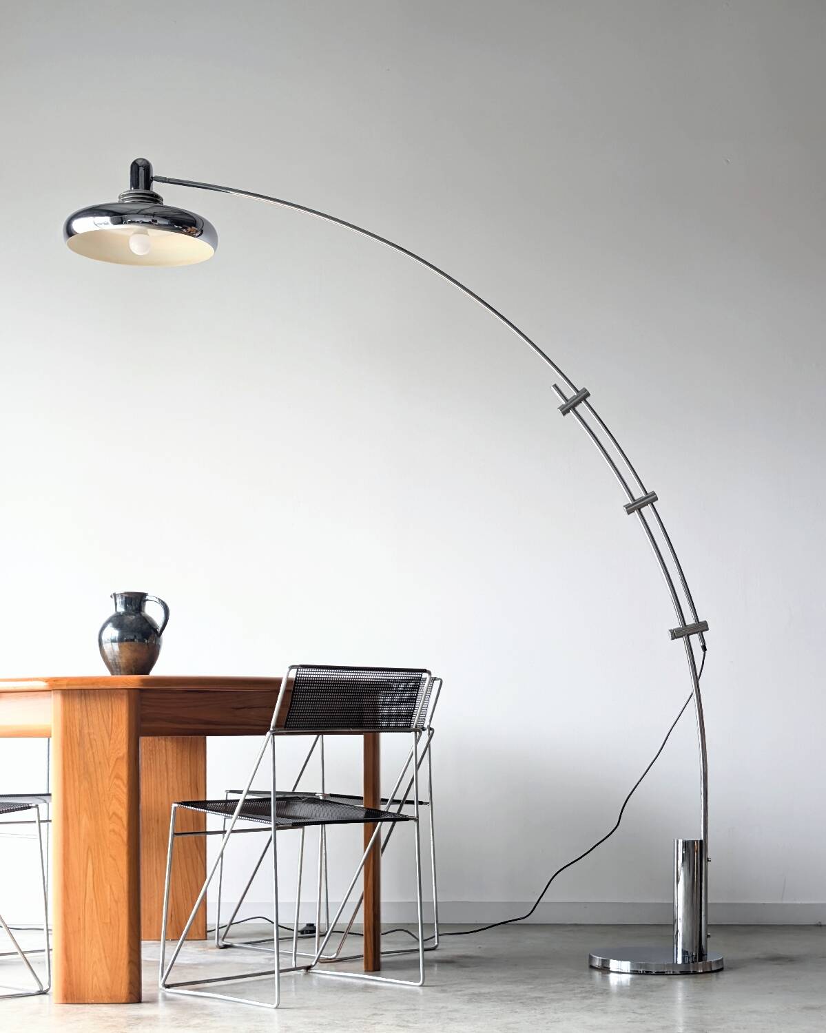 Vintage space-age Arc floor lamp by Leclaire & Schäfer, 1960s 1970s.