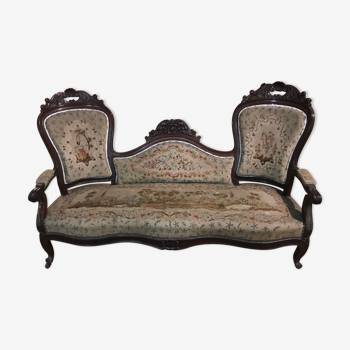 Canapé Louis Philippe avec tissu d’origine