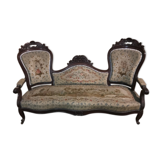 Canapé Louis Philippe avec tissu d’origine