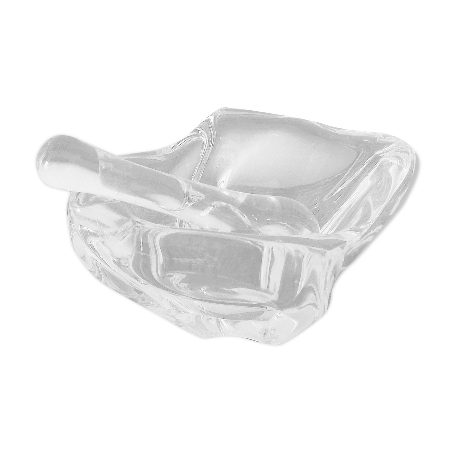 Daum crystal ashtray and its pestle - 50s