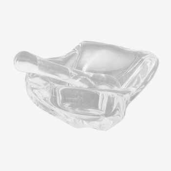 Daum crystal ashtray and its pestle - 50s