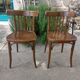pair of dark bistro chairs, rounded backs, Baumann style