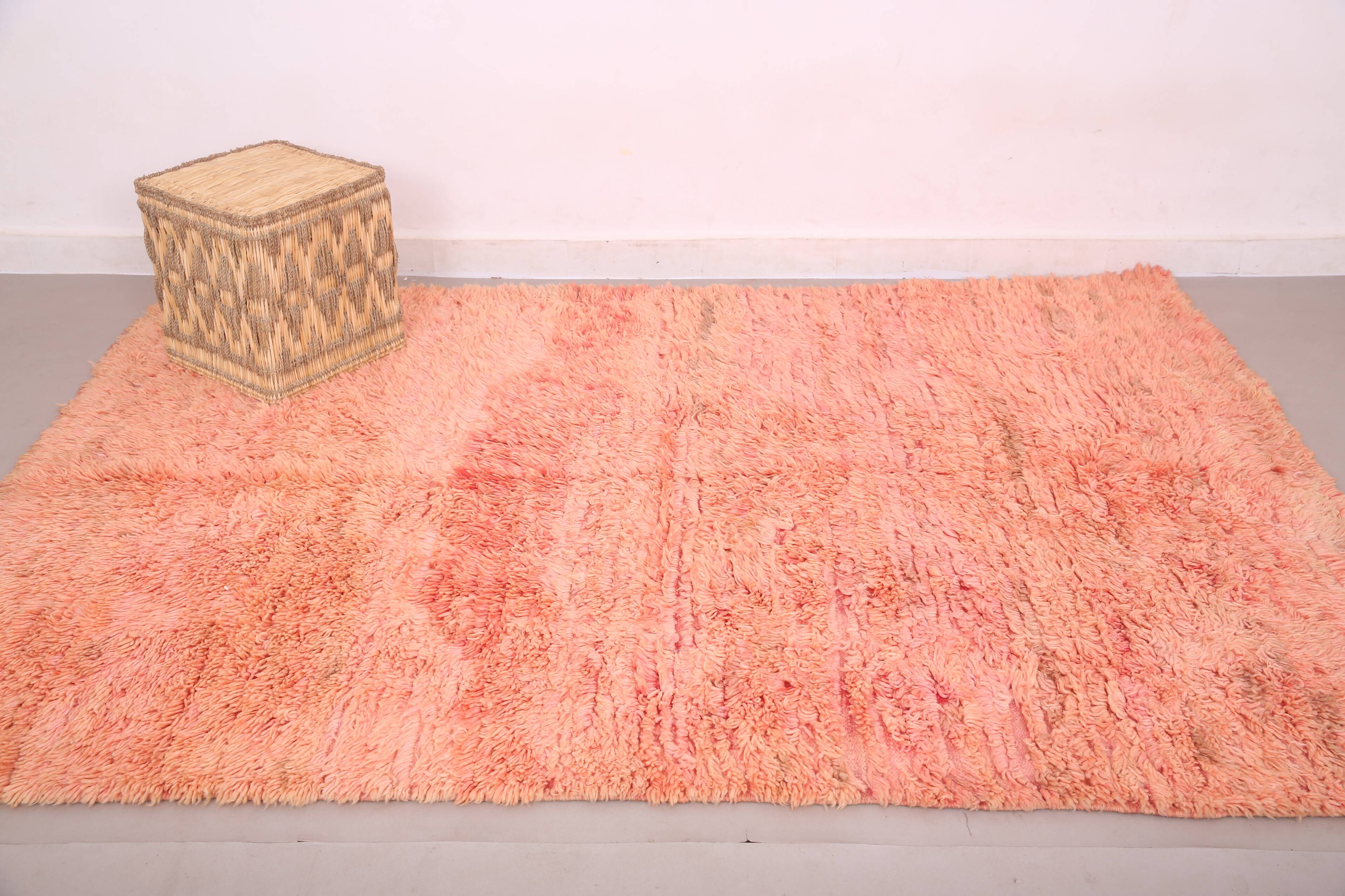 Vintage Moroccan rug 175 x 246 cm - Handmade Berber Rug - Pink Wool Rug