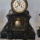 Napoleon III fireplace garniture, black marble and sea green.