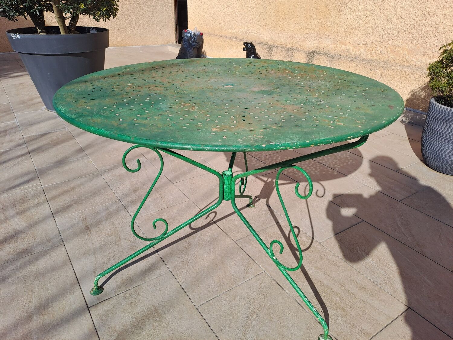 Wrought iron garden table