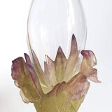 Daum vase from the Iris collection in crystal and glass paste