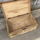 Sanded wooden trunk