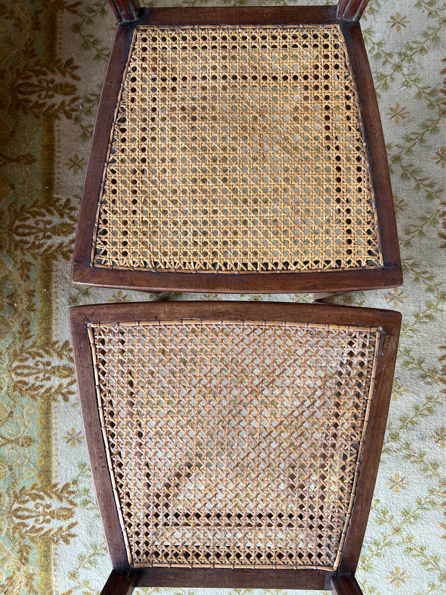 Pair of late 19th century mahogany bistro chairs