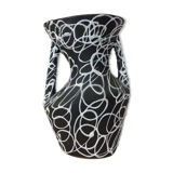 60s Vallauris ceramic vase, white spaghetti