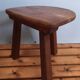 Tripod stool in solid oak - brutalist