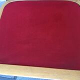 Chaise Cesca modèle B32 par Marcel Breuer, bois et velours rouge - 1970