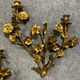 Triptych of gilded bronze sconces decorated with flowers Napoleon III period