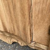 Renovated vintage art deco Parisian sideboard in solid wood and pink marble 160cm