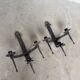 Wrought iron candle holders 1900 brutalist sconces