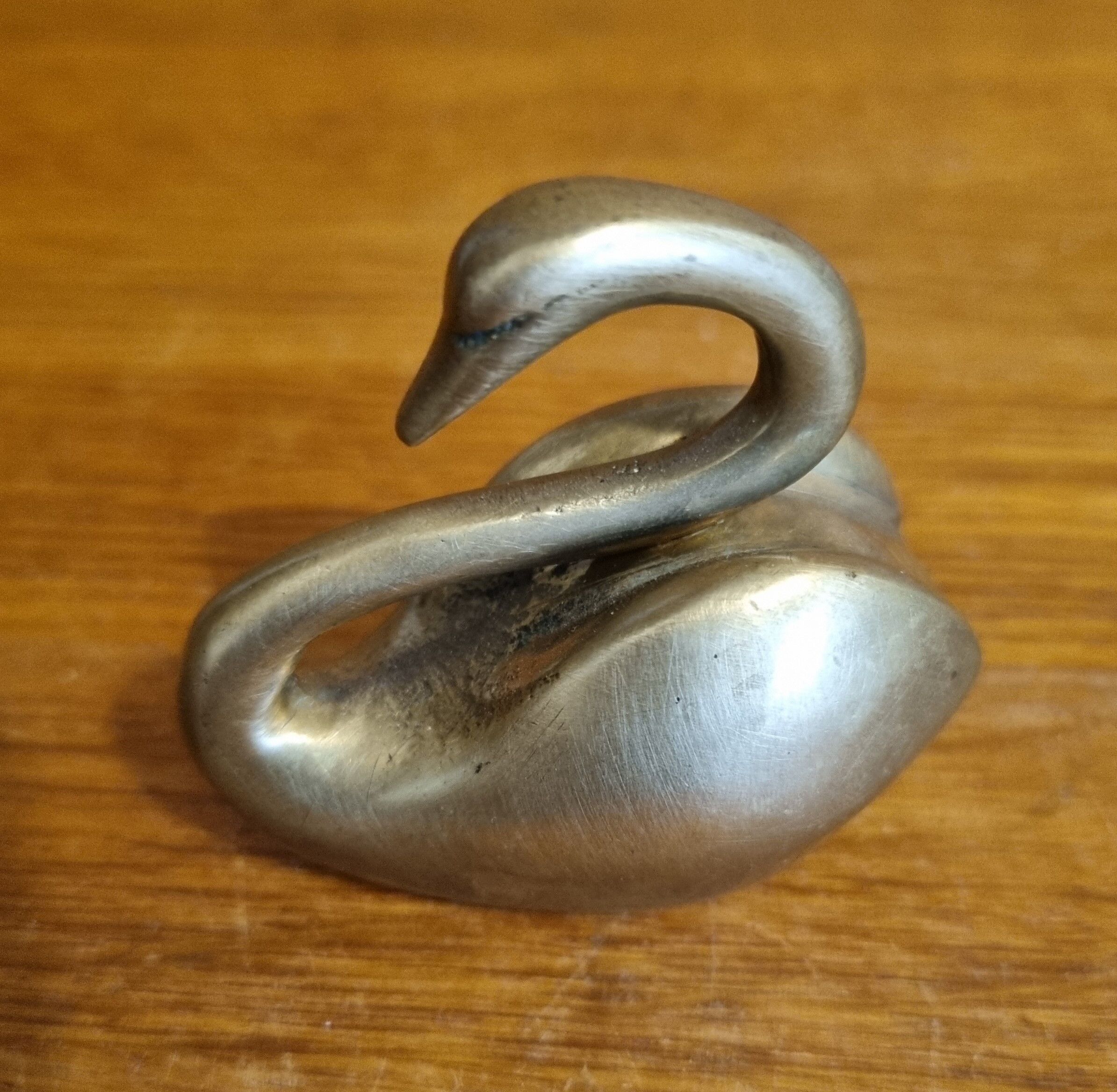Vintage brass swan