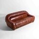 Rare "Capriccio" sofa in scrunched leather by Eurosalotto, 1970s
