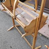 Old cradle with solid oak canopy