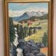 Oil on Canvas “Huts in the Mountains” by Weidofolk, Vintage & Framed