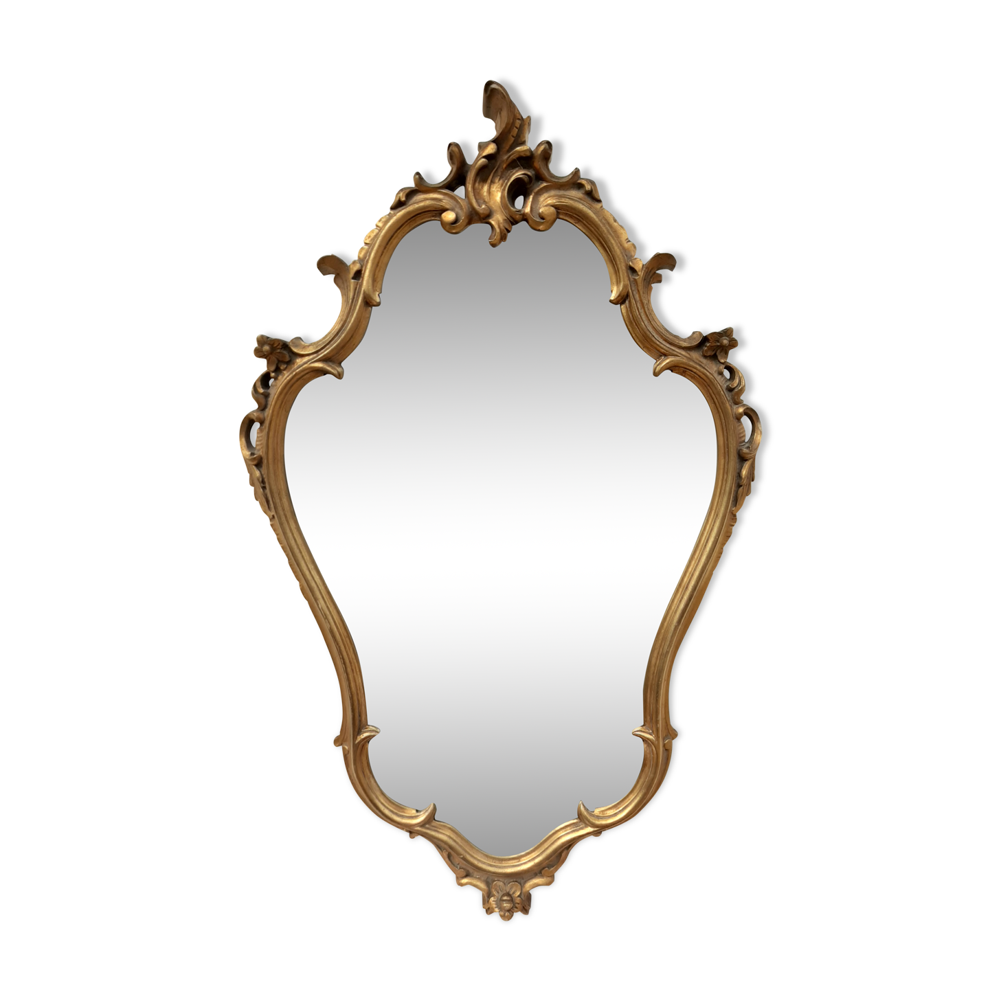Miroir doré baroque style Louis XV biseauté