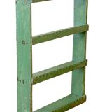 Old original Burmese teak wall shelf with green patina