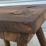 Solid oak milking stool
