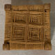 Ethnic teak and rope tabouret