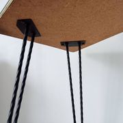Vintage Formica and wrought iron rolling dessert trolley/side table.