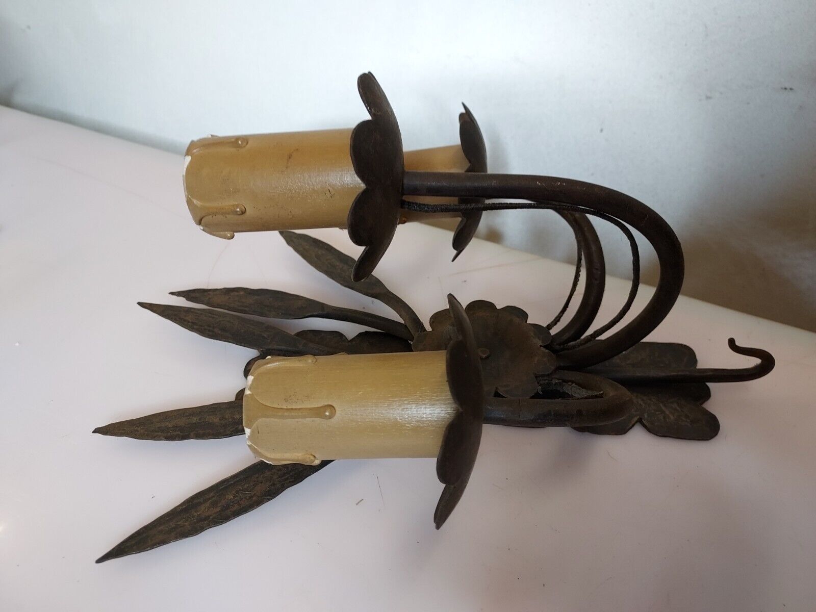 4 wrought iron sconces