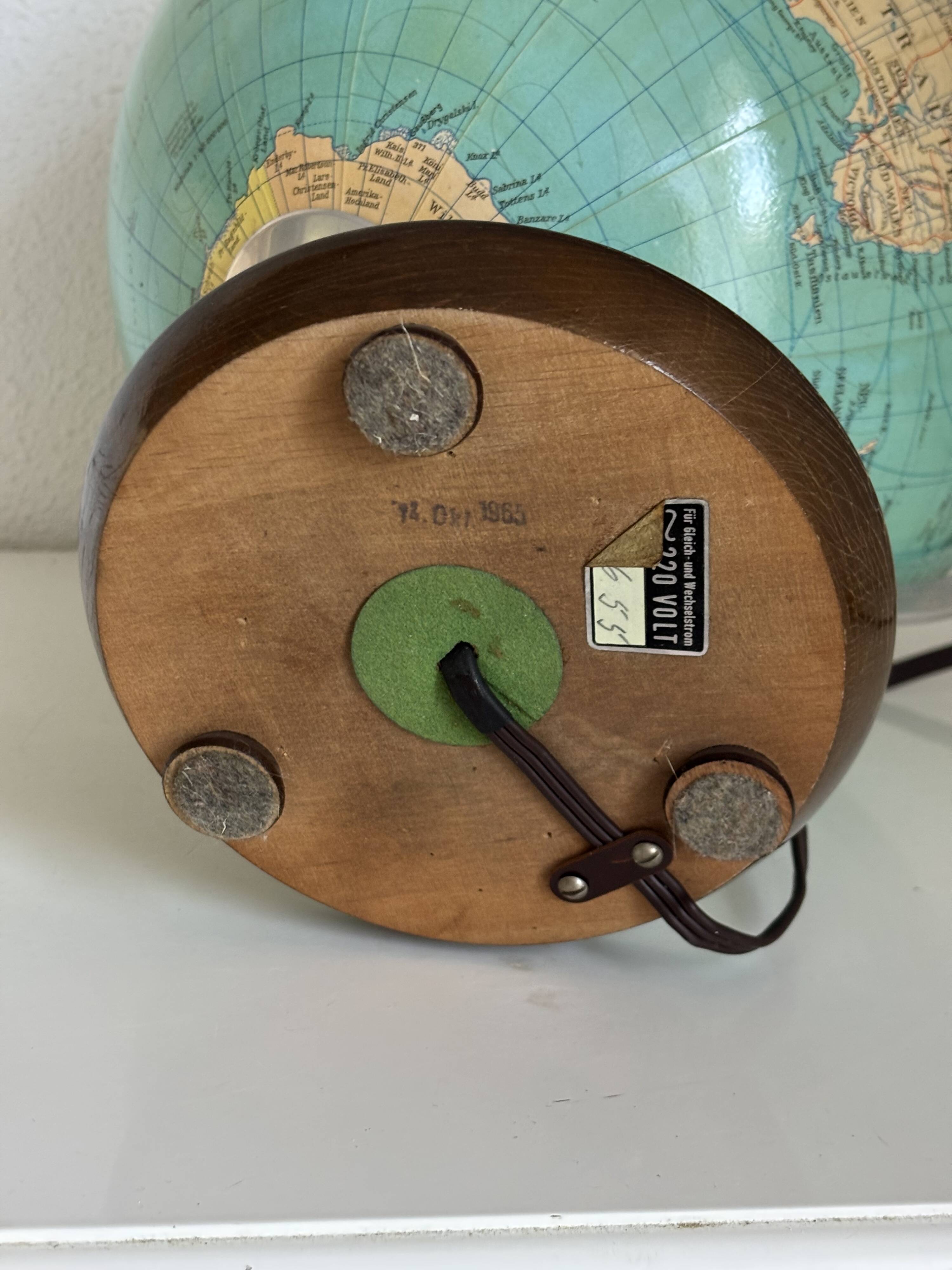 Vintage terrestrial globe 1965 German glass Columbus duo - 34 cm