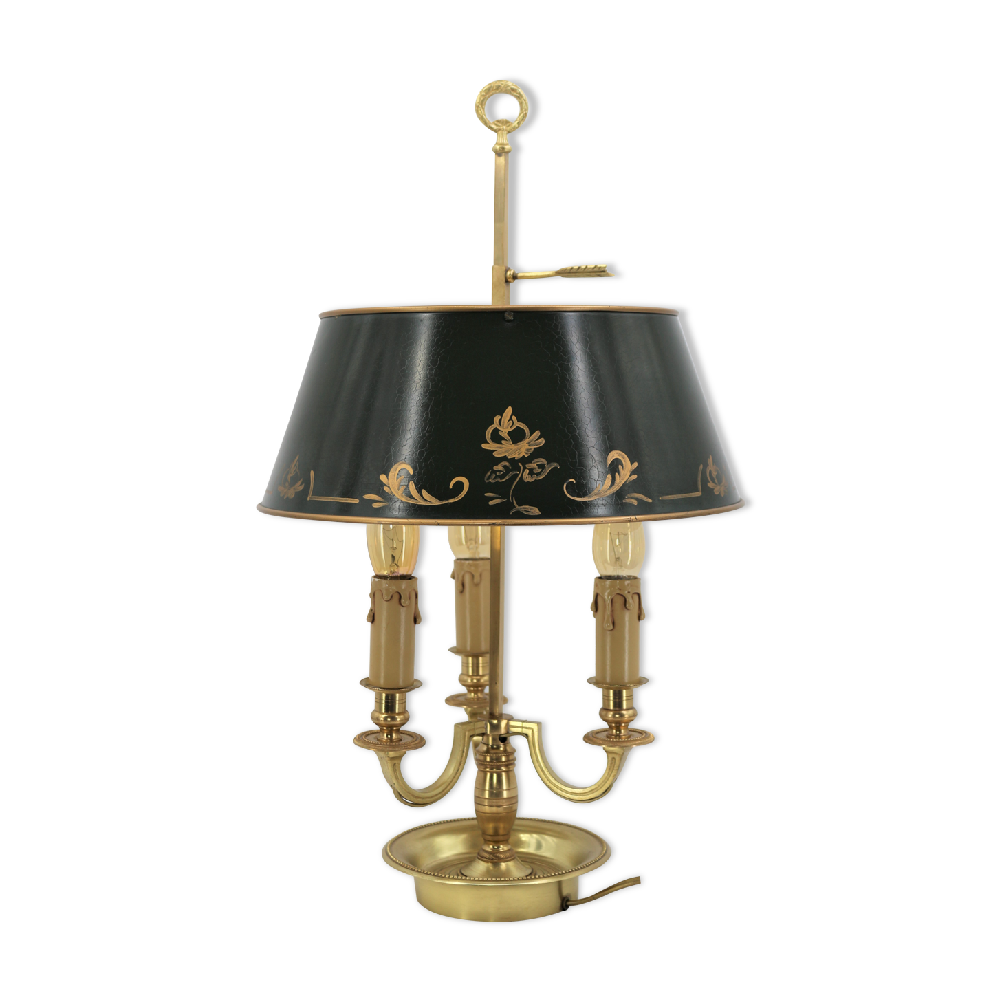 golden massive bronze bouillotte lamp