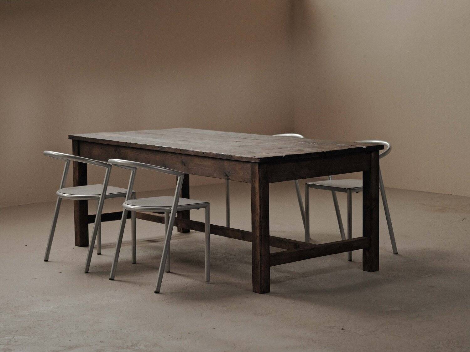 Farm table in solid pine, around 1900