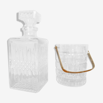 Ensemble carafe à whisky et seau à glaçons