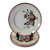 4 assiettes à dessert Sarreguemines épernay faïence vintage