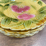 6 dessert plates in Sarreguemines barbotine.