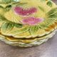 6 dessert plates in Sarreguemines barbotine.