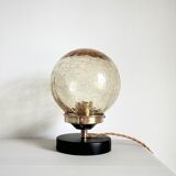 Amber glass table lamp