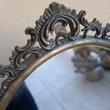 Mirror on foot, swivel, brass, mid-late nineteenth, rock style.