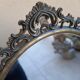 Miroir sur pied pivotant laiton milieu-fin XIXème de style rocaille.