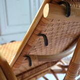 Vintage rattan chaise longue