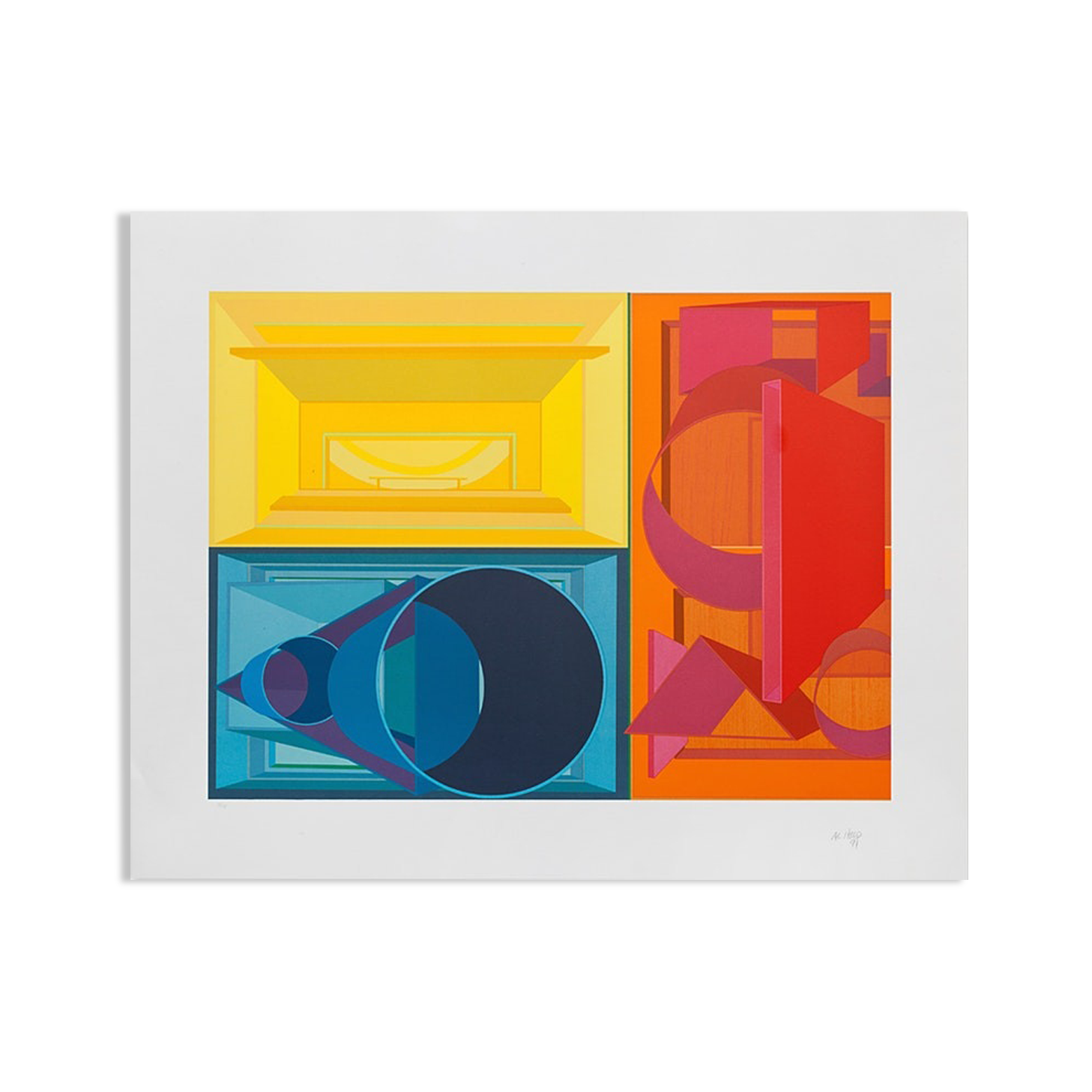 Lithographie originale sur papier Al Held, Jewel of Dalmatia, 1991