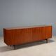 Vintage low sideboard in walnut veneer, Italian design, 1960s original