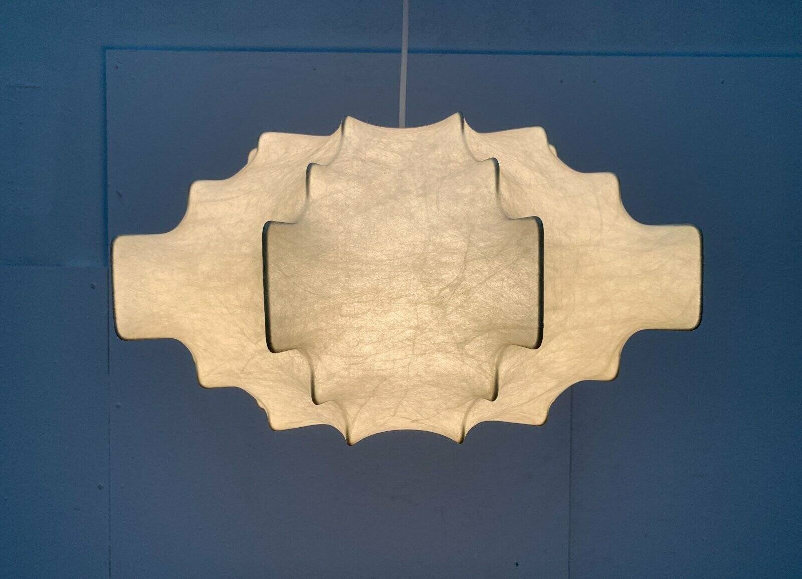 German suspended lamp Cocoon modern mid-century by Friedel Wauer for Goldkant Leuchten, 1960s