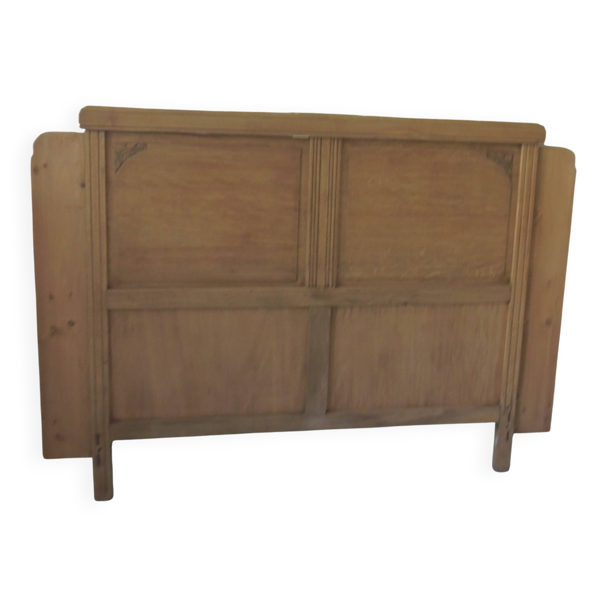 Art Deco headboard for a 160 cm bed in raw wood.