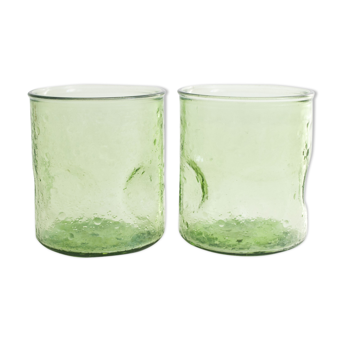 Two icy green glasses